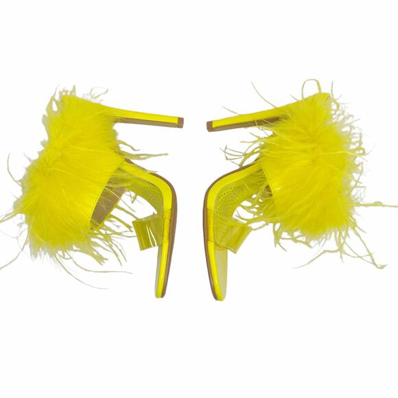 Azalea Wang Stiletto Sandals Neon Yellow Sandals Size 6 - Picture 2 of 9